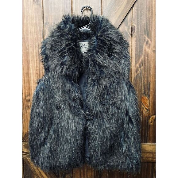 Faux Frenzi by Dena Vintage Fur Vest Fall Sz Medium - Picture 1 of 9